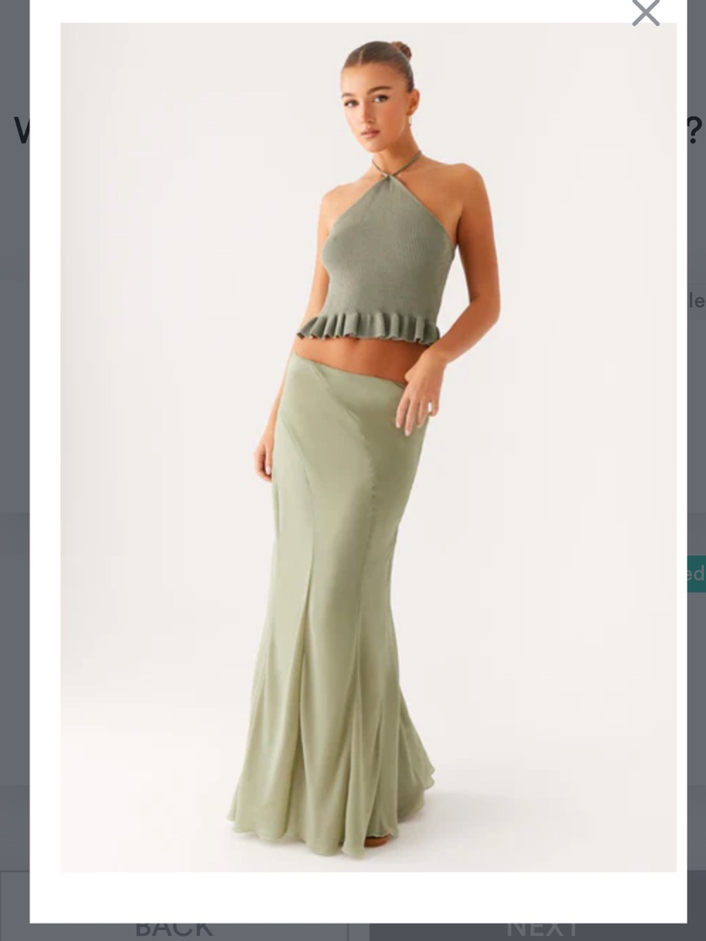 Peppermayo Olive Green Maxi Skirt